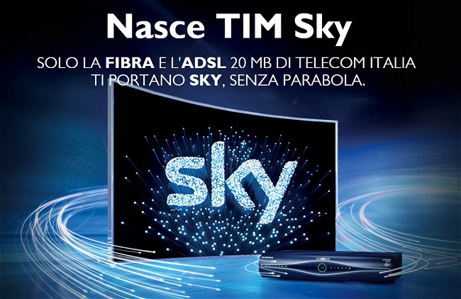 TIM Sky, la TV con la fibra ottica o l'ADSL Telecom