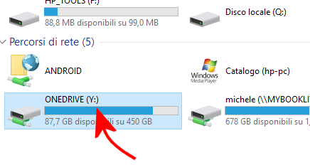 Accedere a OneDrive da Windows 10 come unità di rete