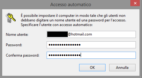 Accedere automaticamente a Windows 8.1