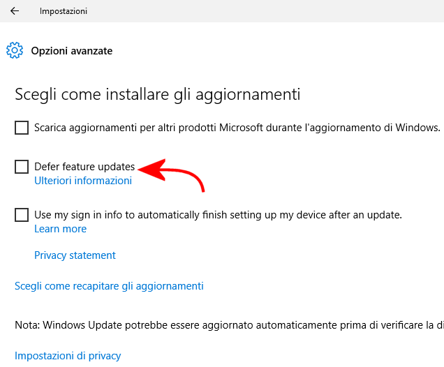 Aggiornamenti Windows 10, come si installano, come rimandarli