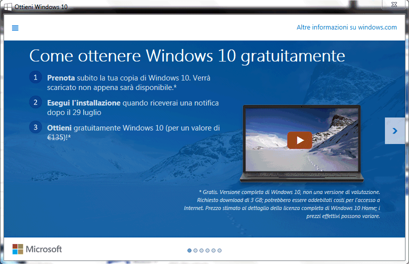 Aggiornamento gratuito a Windows 10, ecco come prepararsi