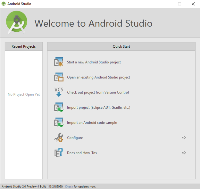 Creare app Android con il nuovo Android Studio 2.0