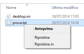 Recuperare file in Windows 8.1 e ripristinare le versioni precedenti con Cronologia file