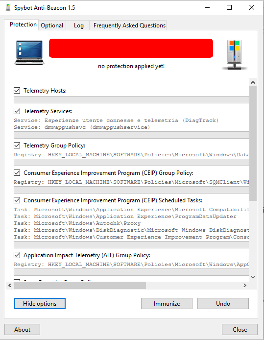 Disattivare telemetria e impostazioni di feedback in Windows 10 con un clic