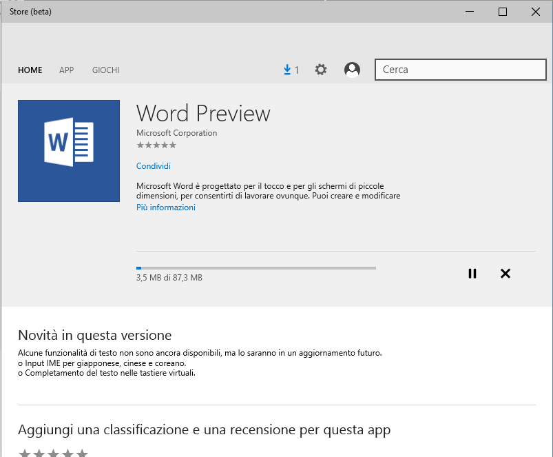 Scaricare Word, Excel e PowerPoint per Windows 10 in anteprima