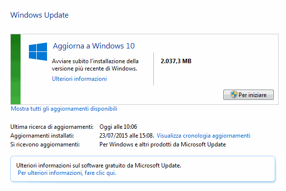 Eliminare icona di Windows 10 e disattivare la telemetria