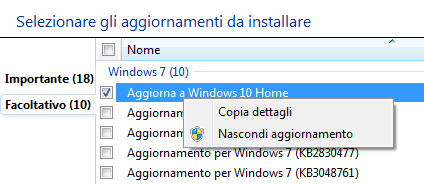 Eliminare icona di Windows 10 e disattivare la telemetria