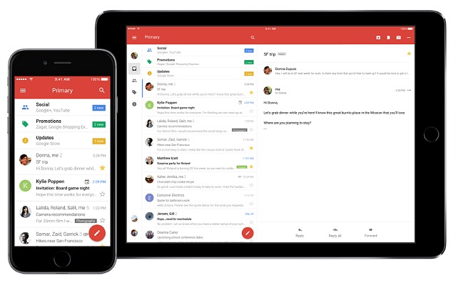 Gmail per iOS, l'app è in linea con la versione Android
