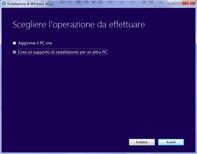 Installare Windows 10 da zero, anche con Product Key