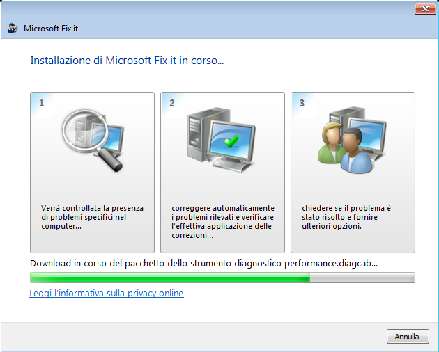 Velocizzare Windows 7 e sistemi operativi precedenti con un Fix it