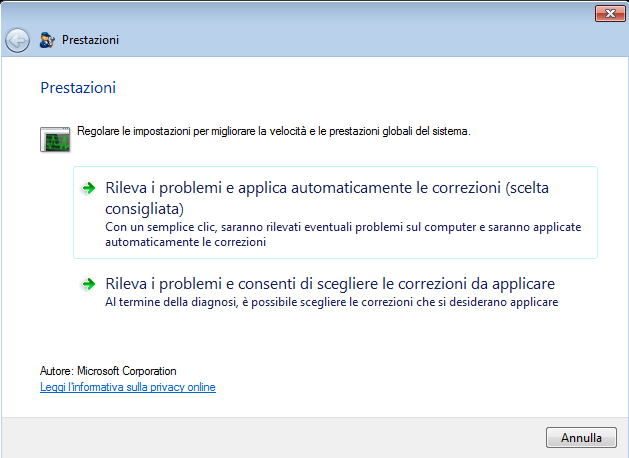 Velocizzare Windows 7 e sistemi operativi precedenti con un Fix it