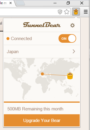 VPN free con Tunnelbear per Chrome