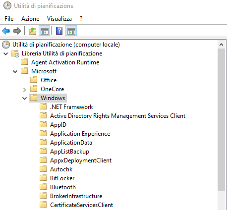 Process Explorer e Utilità di pianificazione Windows