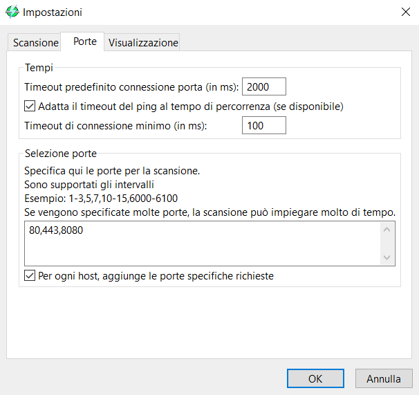 Porte aperte Angry IP Scanner