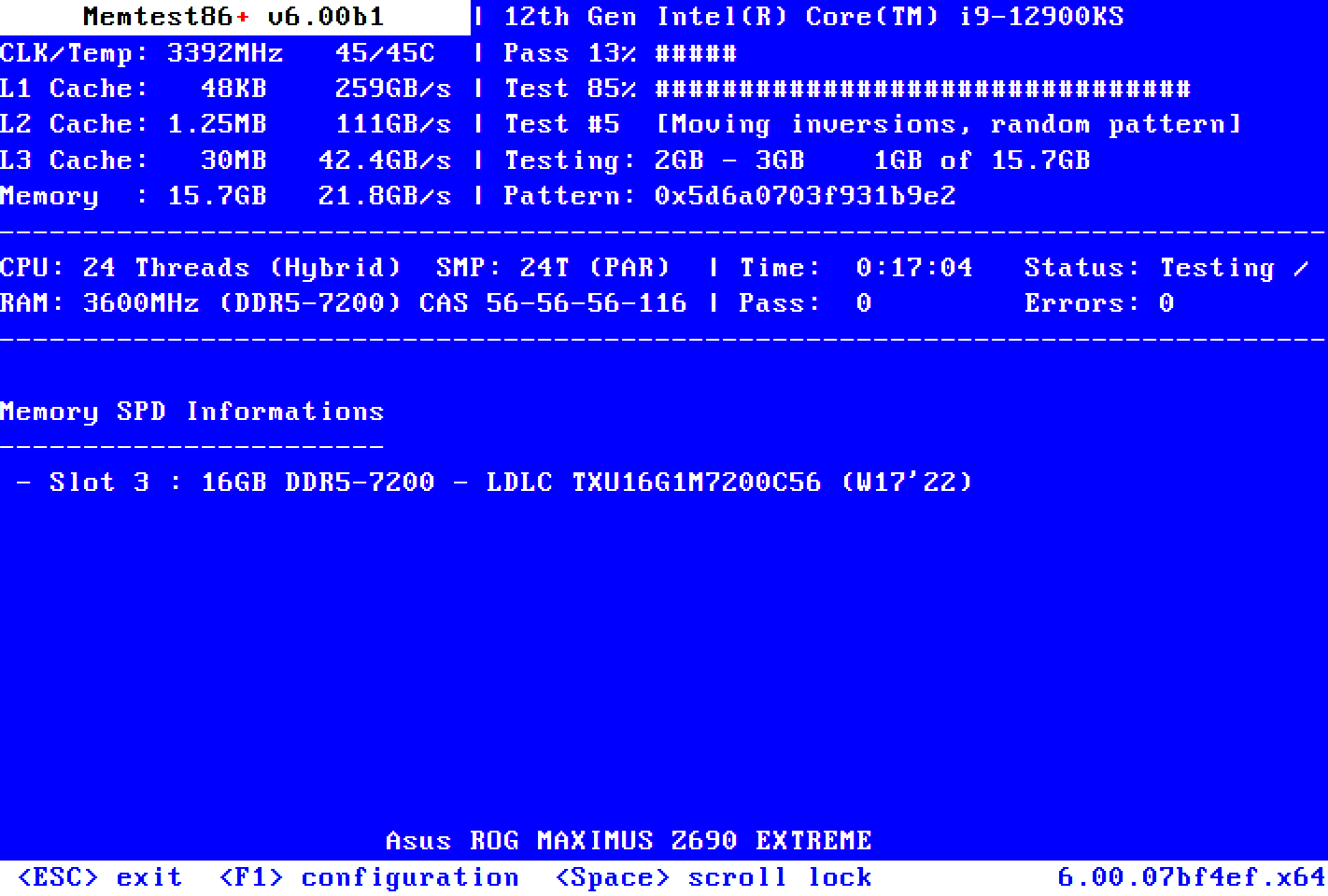 Test RAM con MemTest86+