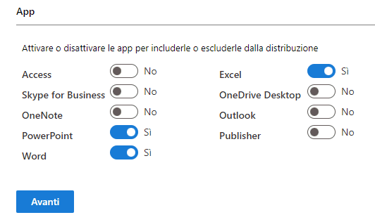 App pacchetto Office 2021