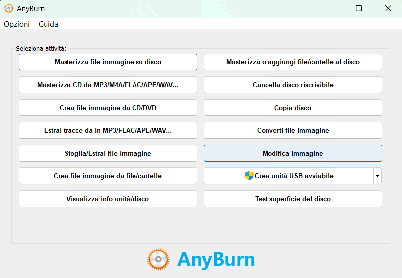 Aprire ISO Windows 11 con Anyburn