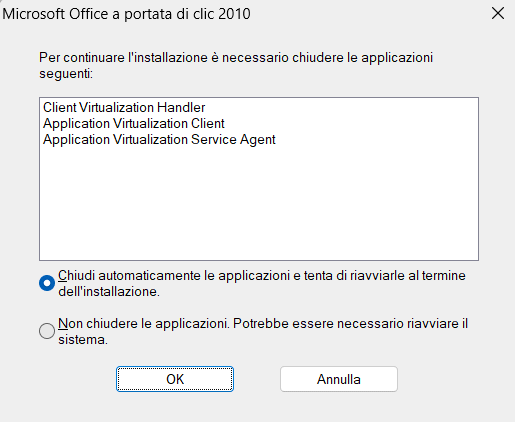 Aggiornamento Microsoft Office Starter