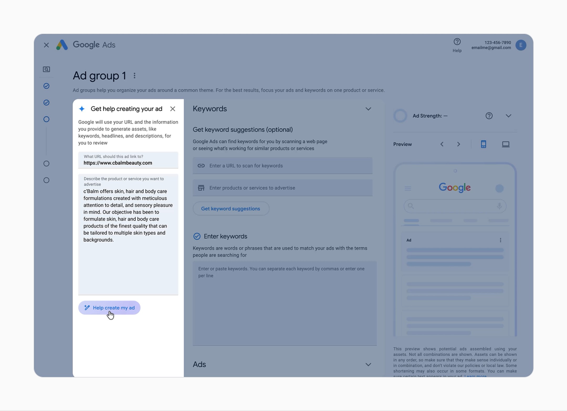 Google gestione pubblicità IA