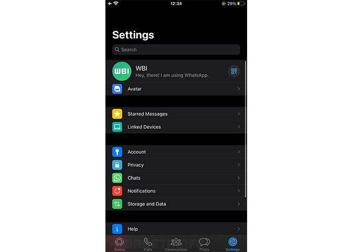 WhatsApp IOS screenshot