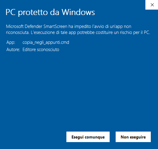 Copiare il contenuto di un file negli appunti di Windows