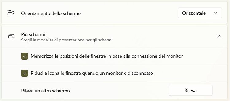 Impostazione più schermi Windows 11