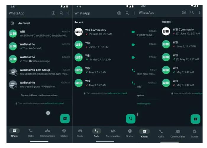 WhatsApp nuova interfaccia 