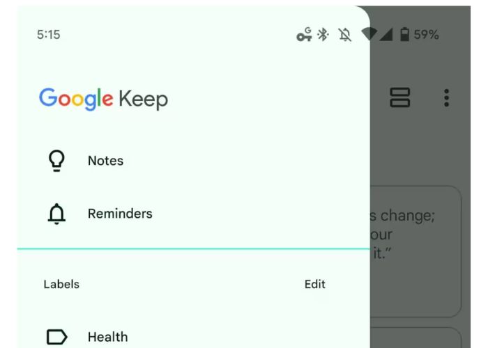 Google Keep Android Angoli 