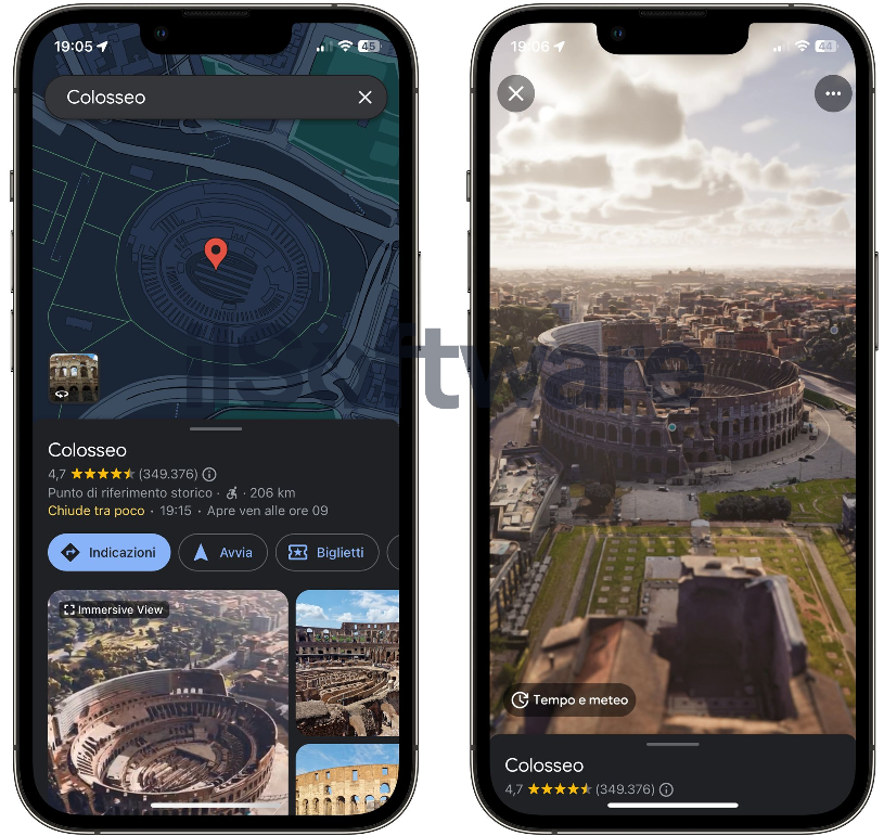 Google Maps - Roma - Visualizzazione Immersiva - ilSW