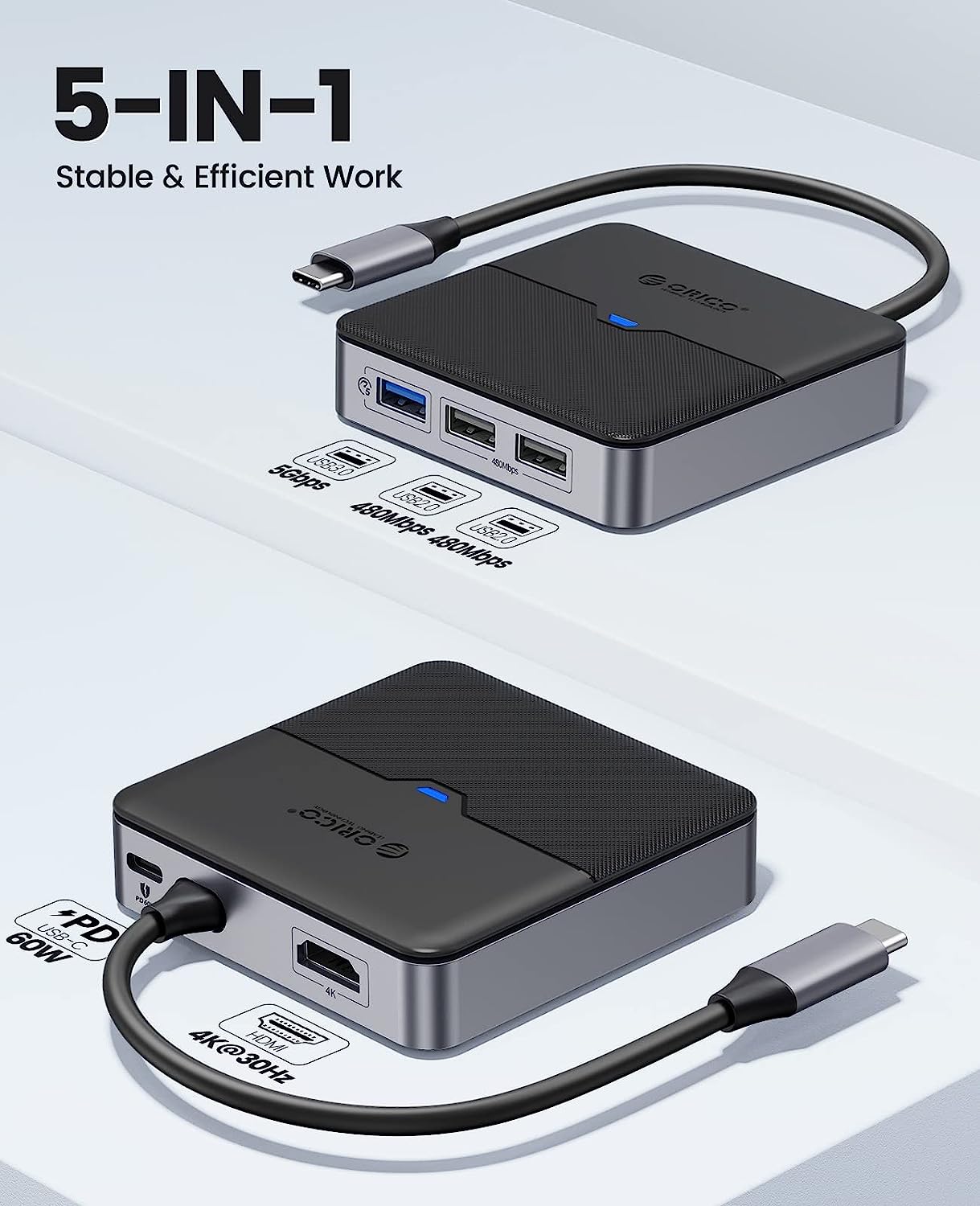 Hub USB-C 5-in-1 ORICO