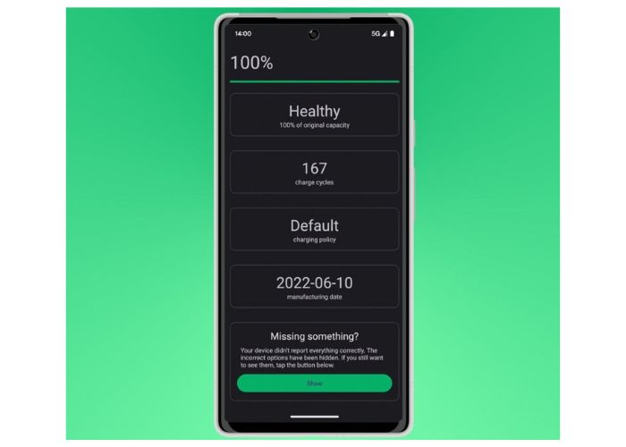 Android 14 salute batteria screenshot