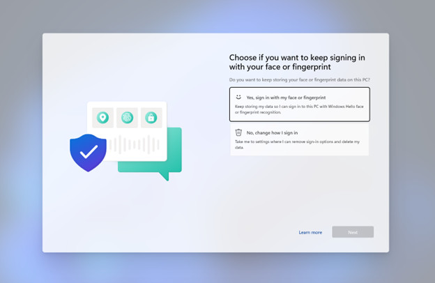Windows Hello - Schermata Windows 11