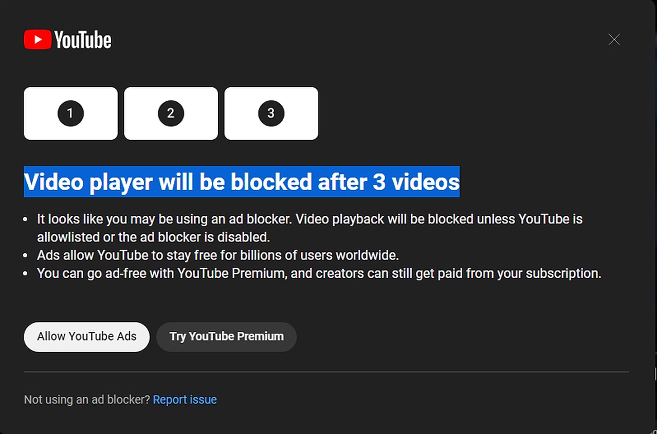 YouTube popup adblocker