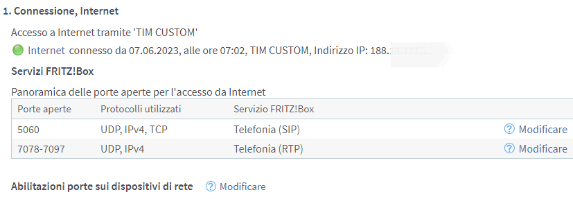 Porte aperte firewall Fritzbox