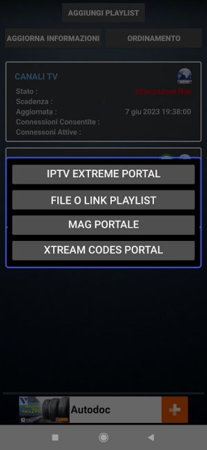 IPTV Extreme, aggiunta playlist