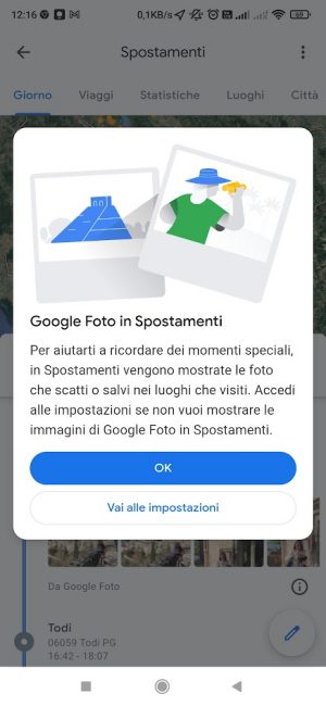 Timeline Google Maps: integrazione con Google Foto