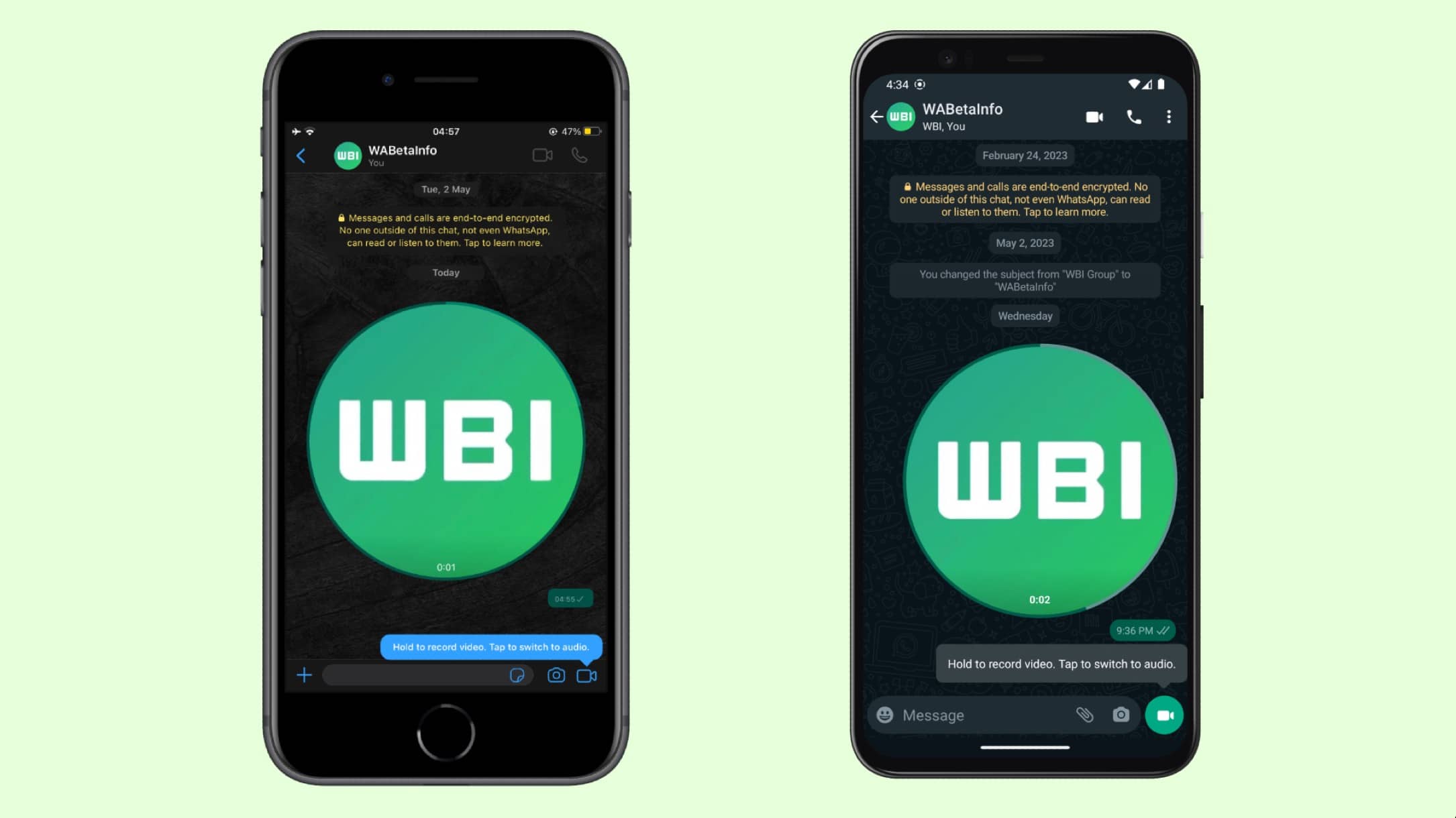 WhatsApp videomessaggi beta Android iOS