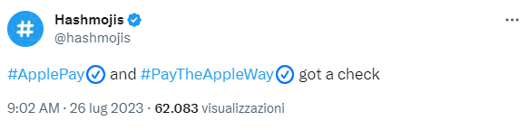 Apple Pay - Hashflag Twitter - Luglio 2023