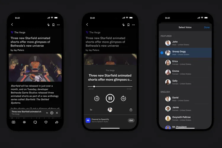Artifact - Feature text-to-speech con AI