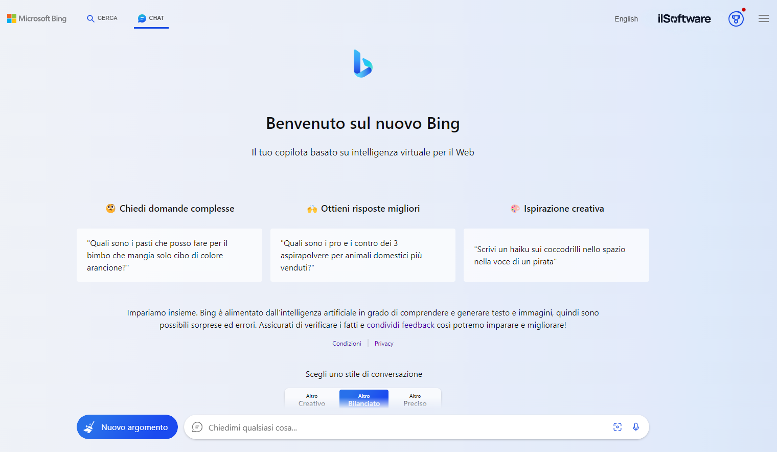 Bing Chat in Google Chrome