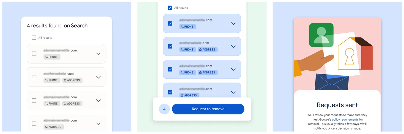 Google Search - informazioni di contatto
