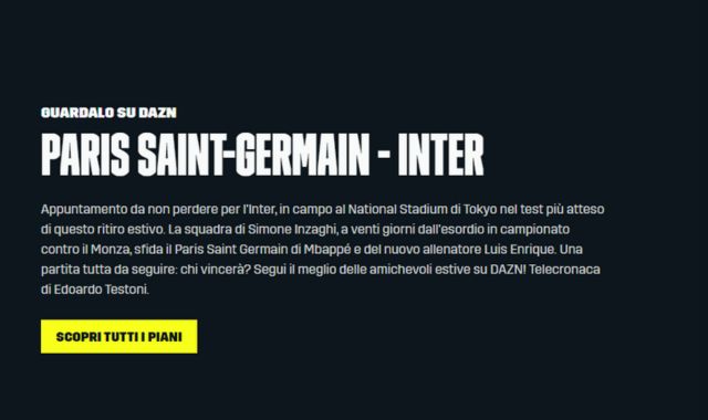 Inter PSG broadcast DAZN