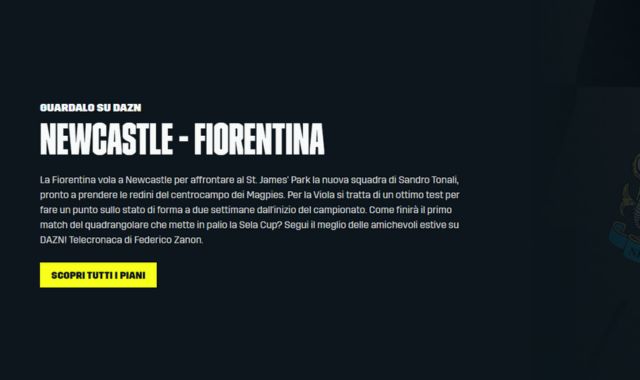 Newcastle-Fiorentina DAZN