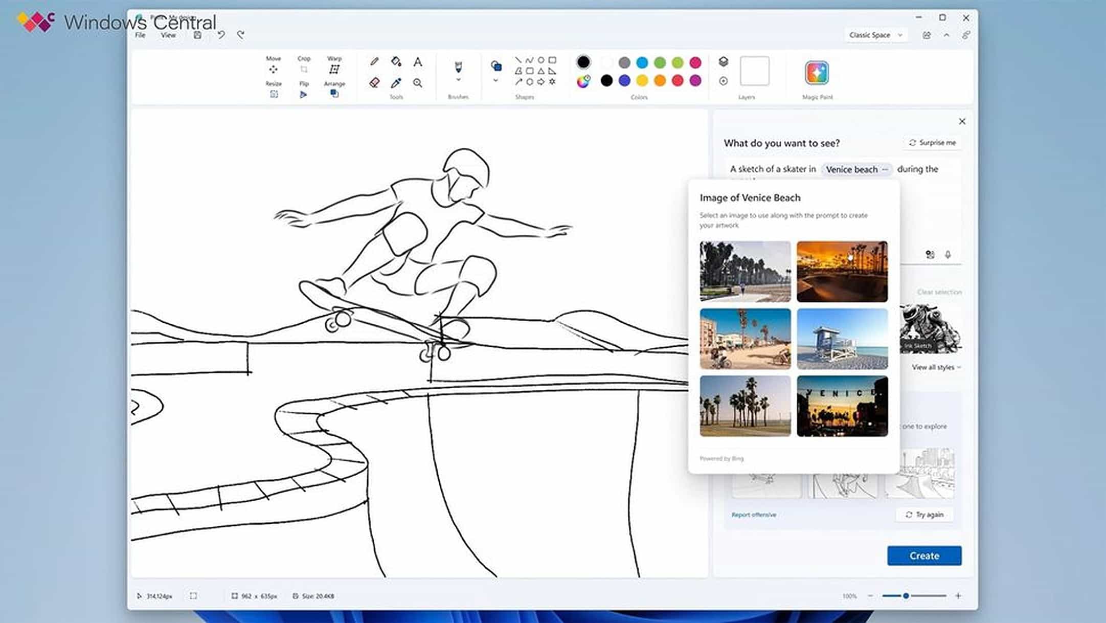 Paint IA Microsoft Windows 11 mock-up