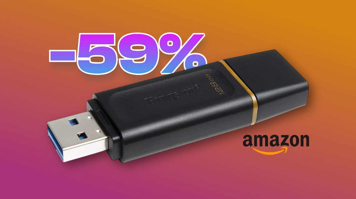 Penna USB Kingston 128GB: BOMBA -59% su