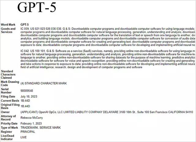 GPT-5 brevetto USA OpenAI ChatGPT 