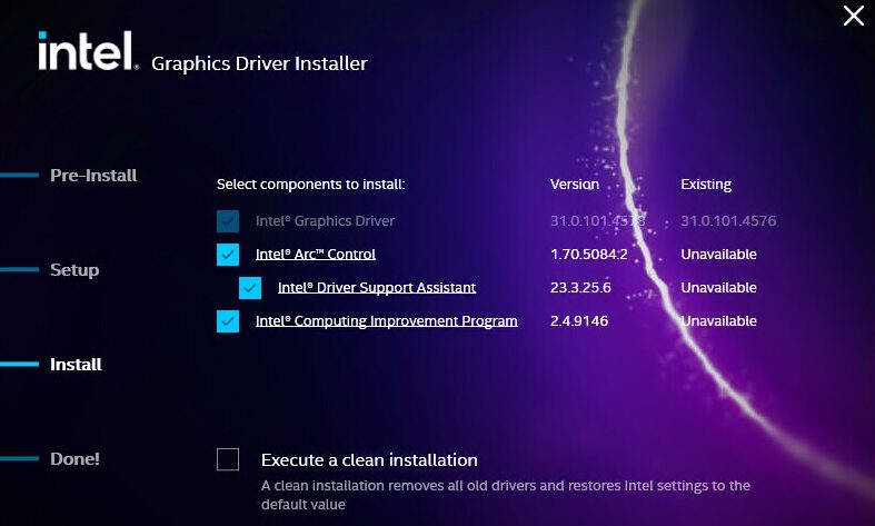 Telemetria driver grafici Intel Arc