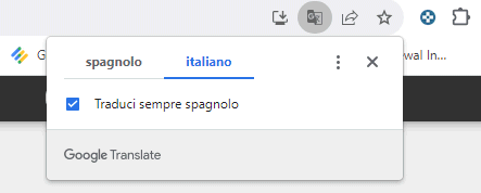 Traduzione automatica pagine Web con Chrome