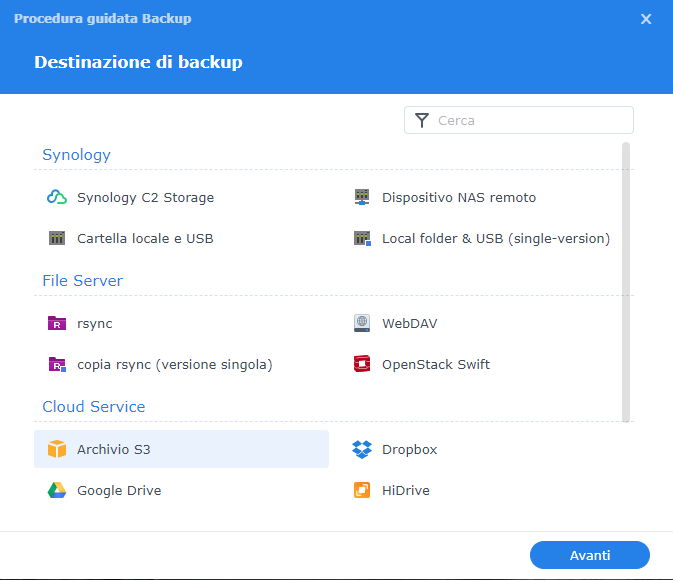 Backup NAS Synology su Cubbit