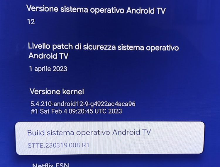 Attivare opzioni sviluppatore su Google TV